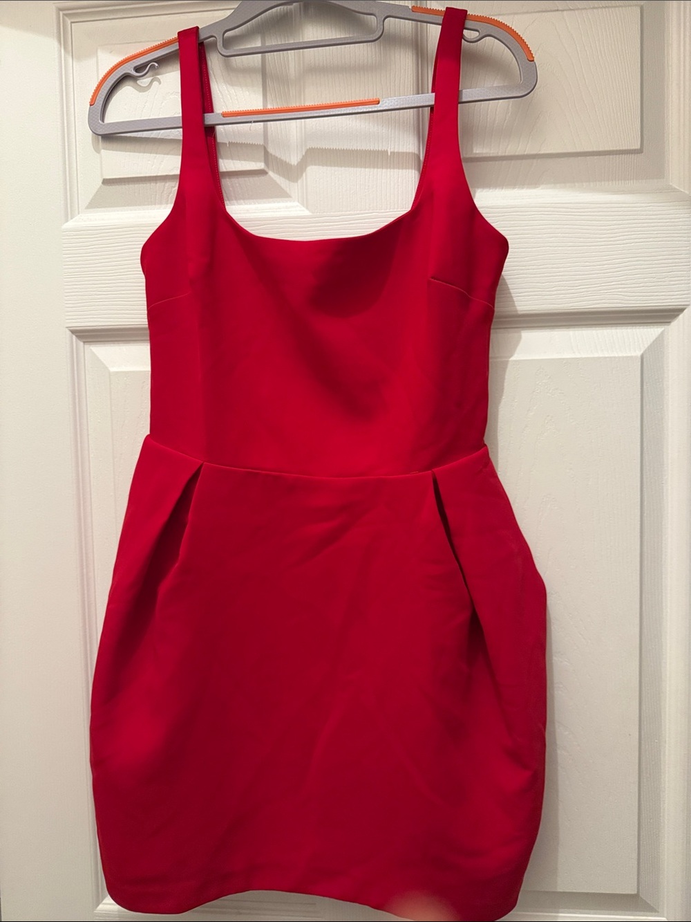 Amanda Uprichard Vibrant Red Scoop Neck Mini Dress